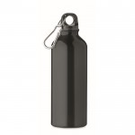 Botella antifugas de aluminio reciclado con mosquetón 500ml color negro