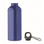 Botella antifugas de aluminio reciclado con mosquetón 500ml color azul segunda vista