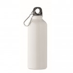 Botella antifugas de aluminio reciclado con mosquetón 500ml color blanco