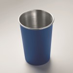 Vaso reutilizable de acero inoxidable reciclado 300ml color azul real vista fotografía tercera vista