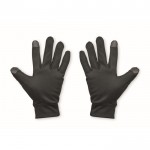 Guantes deportivos táctiles en poliéster para uso de smartphone color negro segunda vista