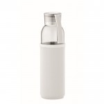 Botella de cristal reciclado con funda color blanco