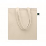 Bolsa de algodón de comercio justo 180 g/m2 Thin FairTrade color beige segunda vista