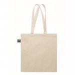 Bolsa de algodón de comercio justo 180 g/m2 Thin FairTrade color beige sexta vista