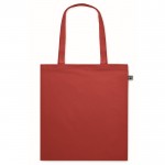 Bolsa de la compra de algodón con asas largas Fairtrade 140 g/m2 color rojo segunda vista