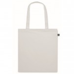 Bolsa de la compra de algodón con asas largas Fairtrade 140 g/m2 color blanco segunda vista