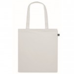 Bolsa de la compra de algodón con asas largas Fairtrade 140 g/m2 color blanco segunda vista