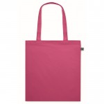 Bolsa de la compra de algodón con asas largas Fairtrade 140 g/m2 color fucsia segunda vista