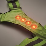 Chaleco reflectante ajustable con LEDs en la parte delantera y trasera color verde fluorescente vista fotografía sexta vista