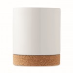 Taza de cerámica blanca con detalle de base de corcho 280ml color blanco tercera vista