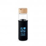 Botella de vidrio antifugas con tapa de soporte para smartphone 600ml vista principal