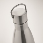 Botella térmica de acero reciclado con tapón antifugas con asa 500ml color plateado mate vista fotografía tercera vista