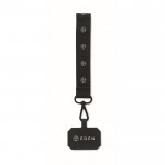 Lanyard muñequera para móvil de poliéster con hebilla de seguridad color negro vista principal segunda vista