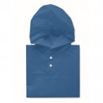 Chubasquero para niños de PEVA con capucha y botones de cierre color azul real