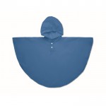 Chubasquero para niños de PEVA con capucha y botones de cierre color azul real segunda vista