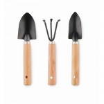 Set de 3 herramientas de jardinería en bolsa de fieltro RPET color negro tercera vista