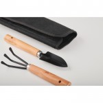 Set de 3 herramientas de jardinería en bolsa de fieltro RPET color negro cuarta vista
