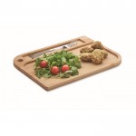 Plato de bambú para comida con compartimiento para cubiertos color madera segunda vista