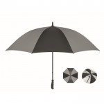 Paraguas de pongee reflectante con apertura manual y mango recto 30'' color negro