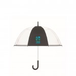 Paraguas transparente con 1 panel de poliéster y mango de goma 23'' vista de impresión