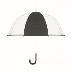 Paraguas transparente con 1 panel de poliéster y mango de goma 23'' color negro