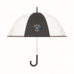 Paraguas transparente con 1 panel de poliéster y mango de goma 23'' color negro vista principal