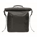 Mochila roll top impermeable de poliéster con cremallera al frente 30L color negro