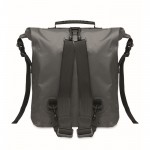 Mochila roll top impermeable de poliéster con cremallera al frente 30L color gris oscuro segunda vista