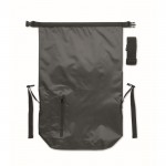 Mochila roll top impermeable de poliéster con cremallera al frente 30L color gris oscuro sexta vista