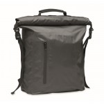 Mochila roll top impermeable de poliéster con cremallera al frente 30L color gris oscuro octava vista