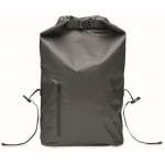 Mochila roll top impermeable de poliéster con cremallera al frente 30L color gris oscuro novena vista