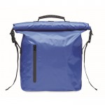 Mochila roll top impermeable de poliéster con cremallera al frente 30L color azul real