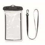 Funda impermeable para teléfono con cordón ajustable y desmontable color negro