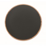 Cargador inalámbrico de forma circular de madera de acacia 15W color negro quinta vista