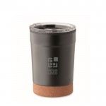 Vaso de acero inoxidable para llevar con base de corcho 300ml vista de impresión