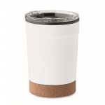 Vaso de acero inoxidable para llevar con base de corcho 300ml color blanco