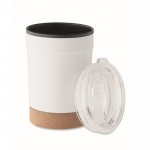 Vaso de acero inoxidable para llevar con base de corcho 300ml color blanco segunda vista