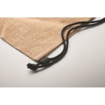 Bolsa de cuerdas de yute con cuerdas de algodón a color color negro vista fotografía cuarta vista