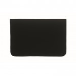 Funda de portátil 15'' algodón con cierre de botón de bambú 120 g/m2 color negro cuarta vista