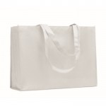 Bolsa larga unicolor de RPET no tejido con asas largas 80 g/m2 color blanco