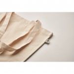 Bolsa de algodón orgánico con asas largas y fuelle 220 g/m2 color beige vista fotografía tercera vista