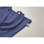 Bolsa de algodón orgánico de colores con asas largas y fuelle 220 g/m2 color azul real vista fotografía tercera vista