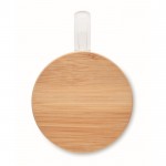 Taza de vidrio de borosilicato de doble pared con tapa de bambú 250ml color transparente cuarta vista
