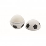Bálsamo labial de ABS en forma de balón de fútbol sabor vainilla SPF10 color blanco/negro