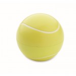 Bálsamo labial de ABS en forma de pelota de tenis sabor vainilla SPF10 color amarillo segunda vista