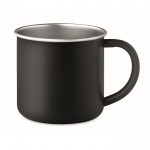 Taza de acero inoxidable reciclado con borde metalizado 300ml color negro