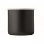 Taza de acero inoxidable reciclado con borde metalizado 300ml color negro tercera vista