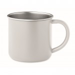 Taza de acero inoxidable reciclado con borde metalizado 300ml color blanco