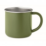 Taza de acero inoxidable reciclado con borde metalizado 300ml color verde oscuro