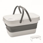 Cesta de picnic plegable de silicona convertible en tablero 16L color blanco